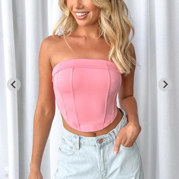 Beginning Boutique Tops - Beginning boutique Bobbi pink strapless corset top size 2 stylish new NWT